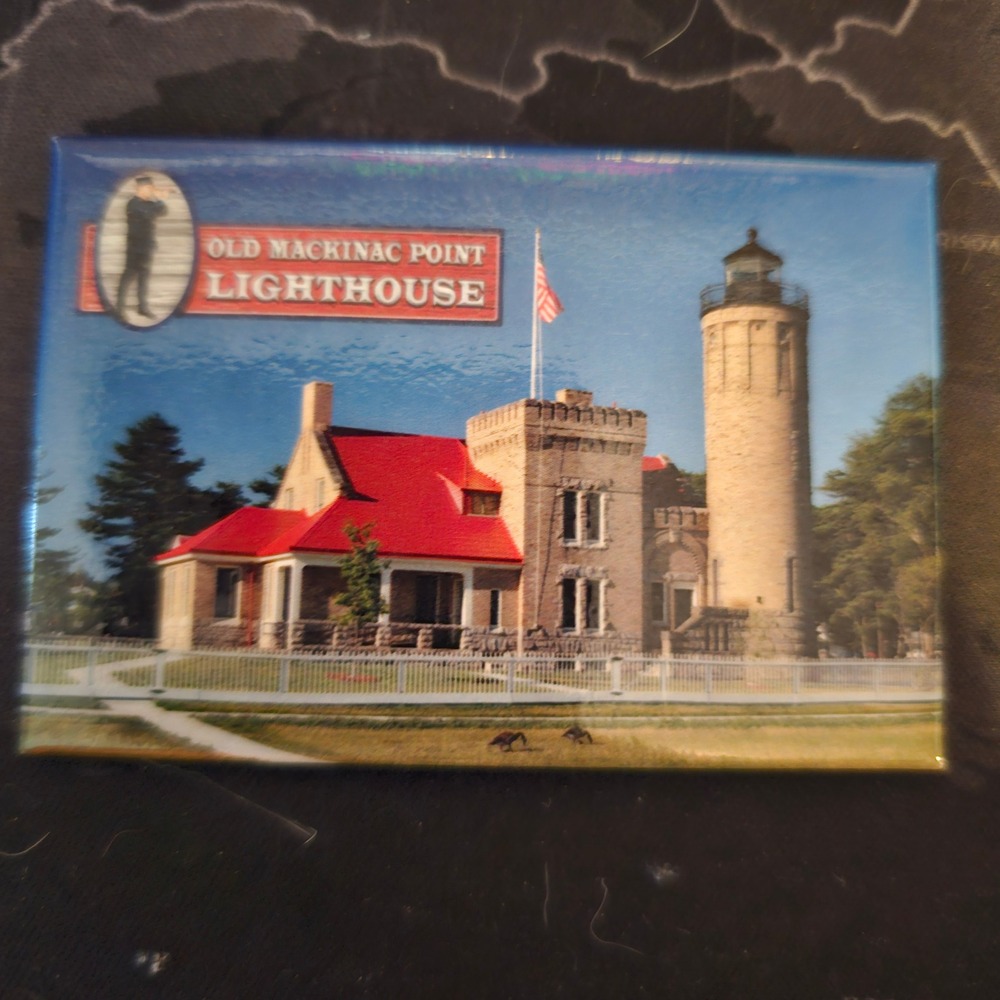 Old Mackinac Point Lighthouse Michigan Souvenir Magnet Penrod Hiawatha #50001